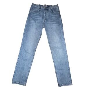 Denim Forum The Yoko High Rise Slim Jeans Women 29 Blue Denim Straight Leg